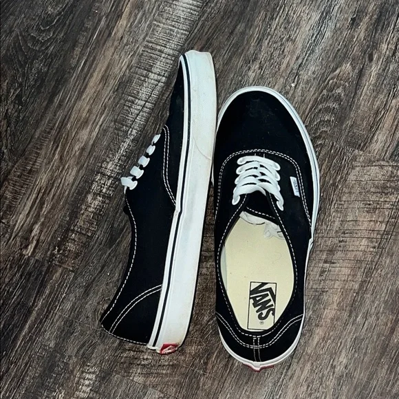 Vans Classic Black Canvas Sneakers with White Accents - Picture 5 of 5